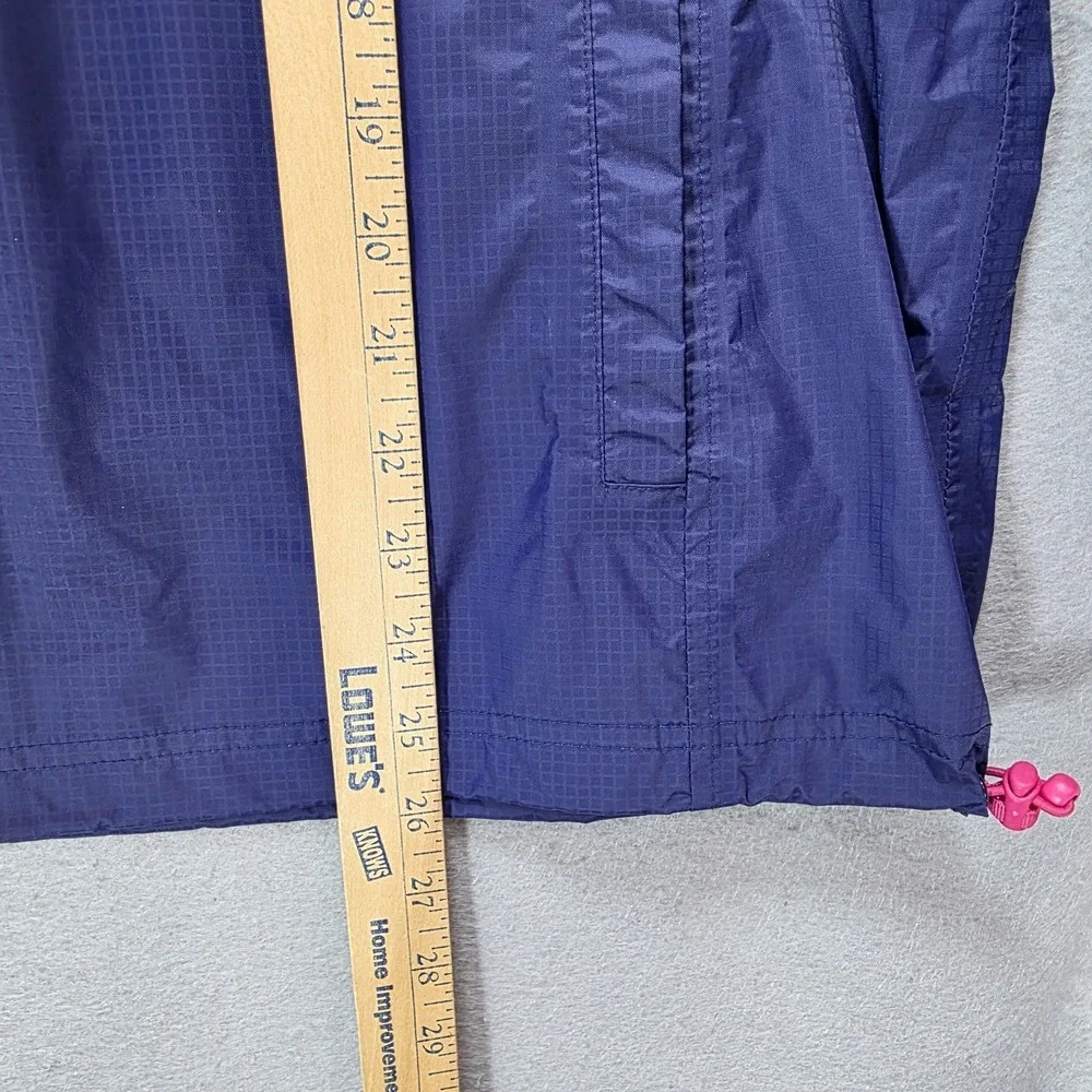 Vineyard Vines Rain Jacket Womens‎ Small Windbreaker Qtr Zip Hide Away Hood Blue